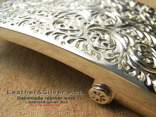 極厚 シルバーバックル ベルト - silver