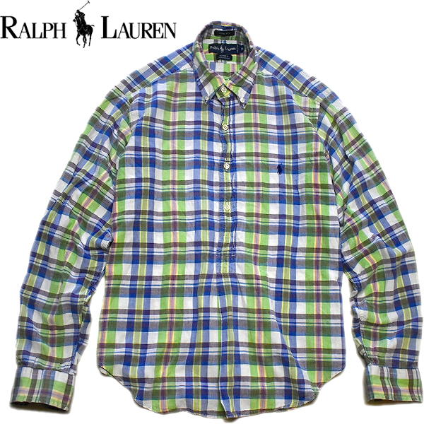 POLO Ralph Laureポロラルフローレン長袖チェックシャツ画像メンズレディースコーデ＠古着屋カチカチ