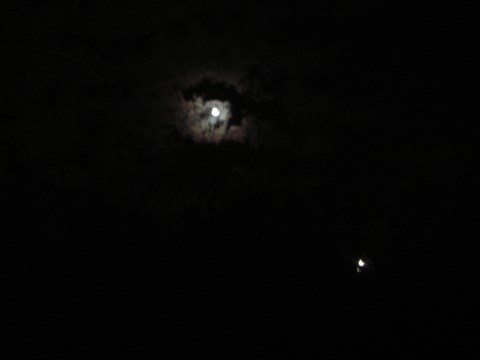 雲の隙間の月