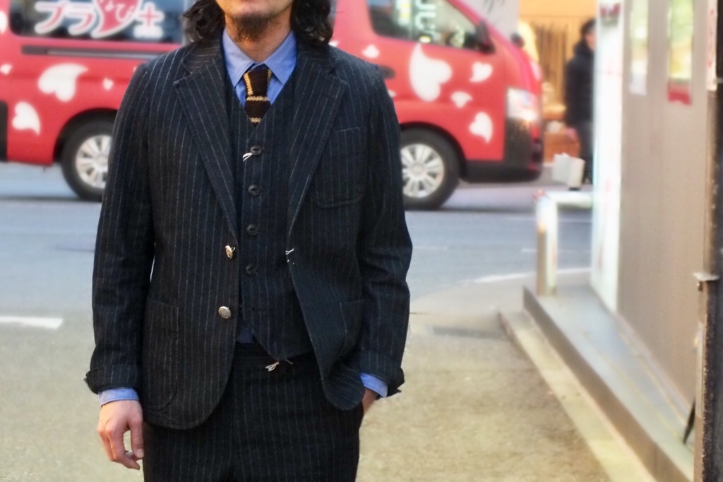 人気品！ THE STYLIST JAPAN ホップサック スーツ 紺 青 M | THE 