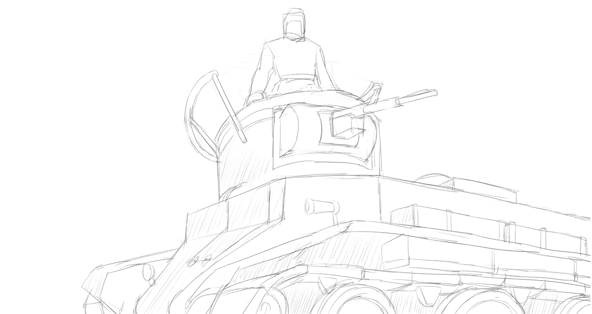 ソ連軍のBT-7戦車を描く その１