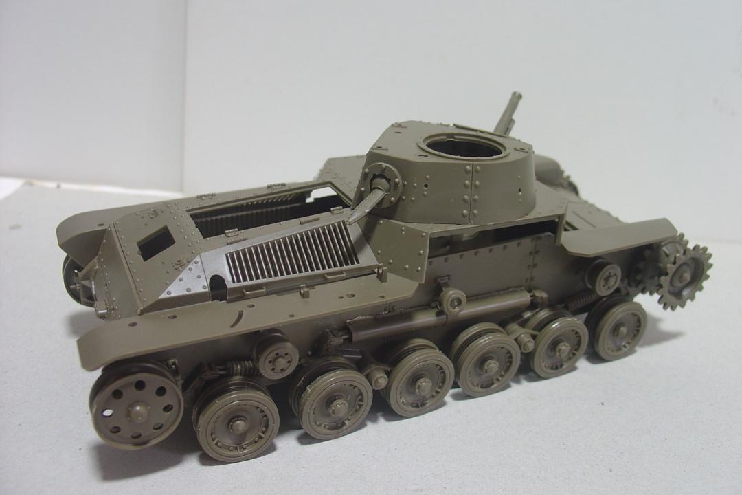 タミヤのミリタリーミニチュアシリーズ No075 日本軍 97式中戦車チハの車体に砲塔を載せて その２