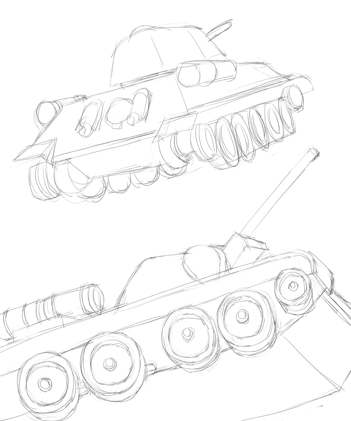 ソ連軍 Ｔー３４戦車のプラモのスケッチ その２