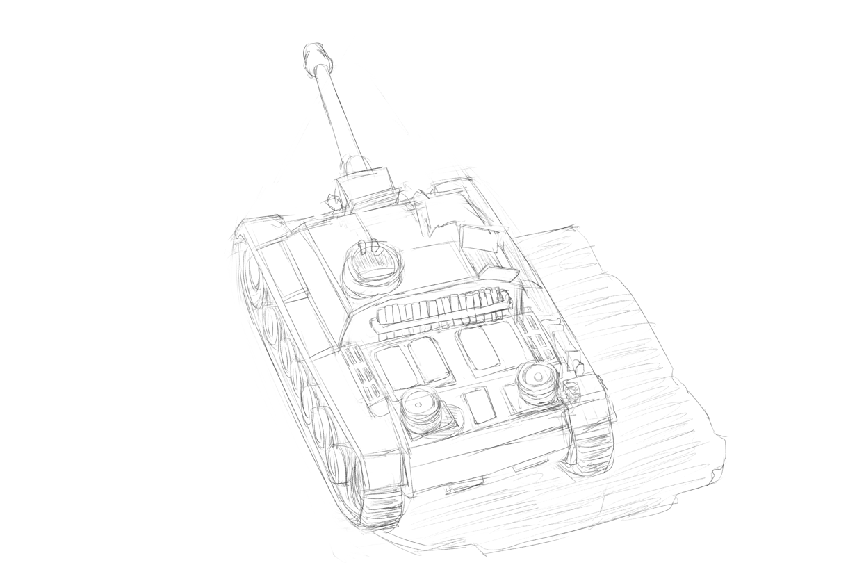 タミヤのミリタリーミニチュアシリーズ No197 ドイツ軍 ３号突撃砲G型 スケッチ