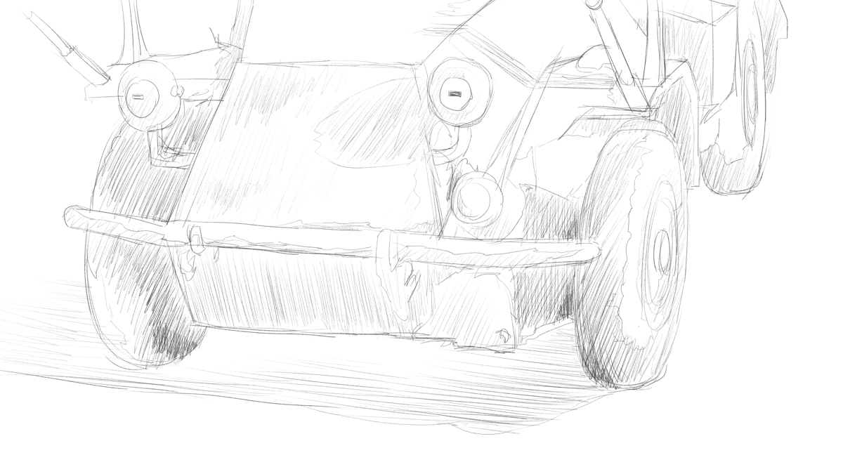 タミヤのミリタリーミニチュアシリーズ No.286 ドイツ軍 四輪装甲偵察車スケッチ