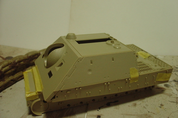 タミヤのミリタリーミニチュアシリーズ  No177 ドイツ軍 38cm臼砲 シュトルムティーガー その４