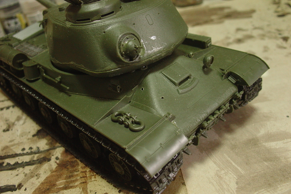 タミヤのミリタリーミニチュアシリーズ  No.289 ソ連軍 JS-2重戦車 間違って開けた穴
