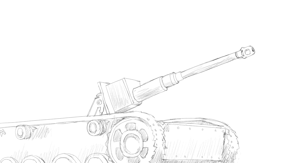 タミヤのミリタリーミニチュアシリーズ No197 ドイツ軍 ３号突撃砲G型 スケッチ