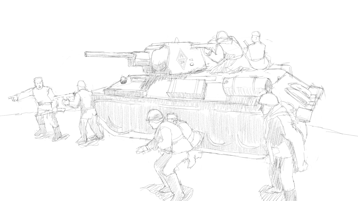タミヤのミリタリーミニチュアシリーズ No.149 ソ連軍 Ｔー３４戦車 スケッチ