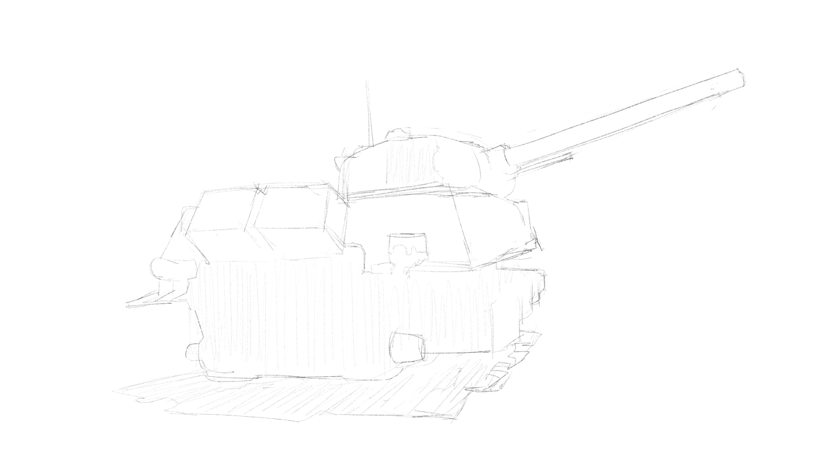 ドラゴンのBL6789 アメリカ陸軍 M6A1重戦車 スケッチ