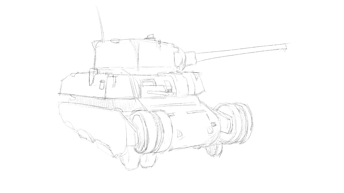 ドラゴンのBL6789 アメリカ陸軍 M6A1重戦車 スケッチ