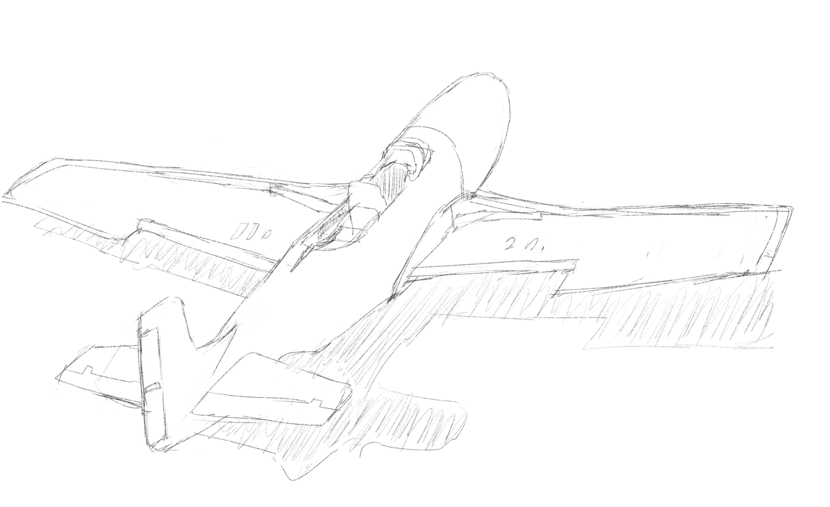 タミヤの傑作機シリーズ No.113 ソ連軍 IL-2 シュトルモビク 主翼のスケッチ