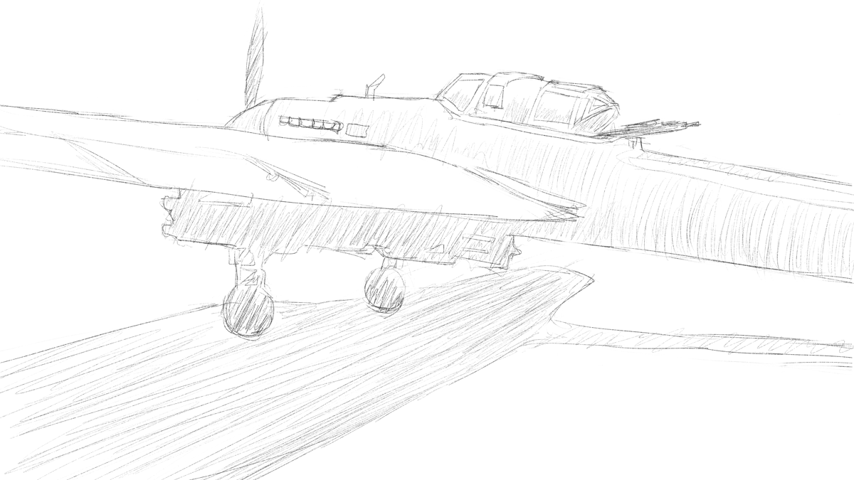 タミヤの傑作機シリーズ No.113 ソ連軍 IL-2 シュトルモビク スケッチ