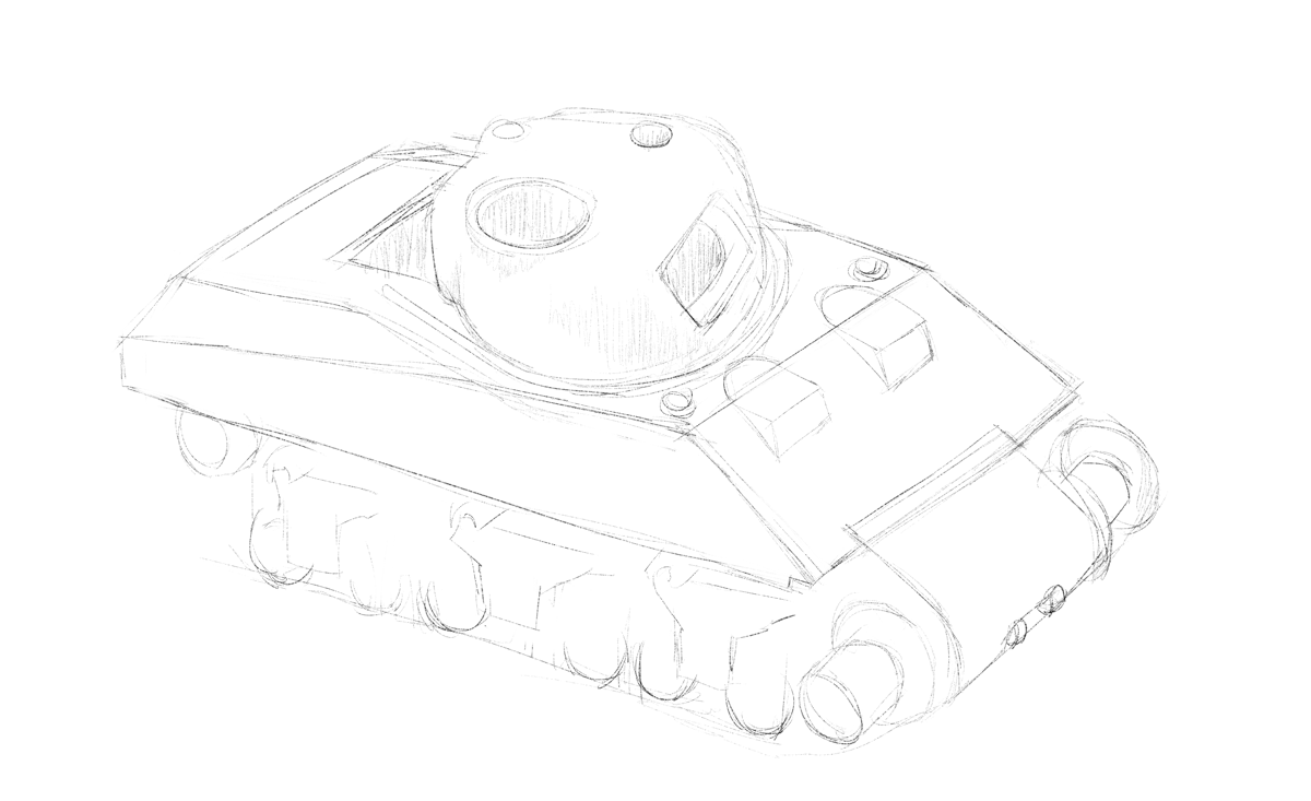 ドラゴンのDR6062 アメリカ陸軍 M4A2 シャーマン戦車 タラワ スケッチ