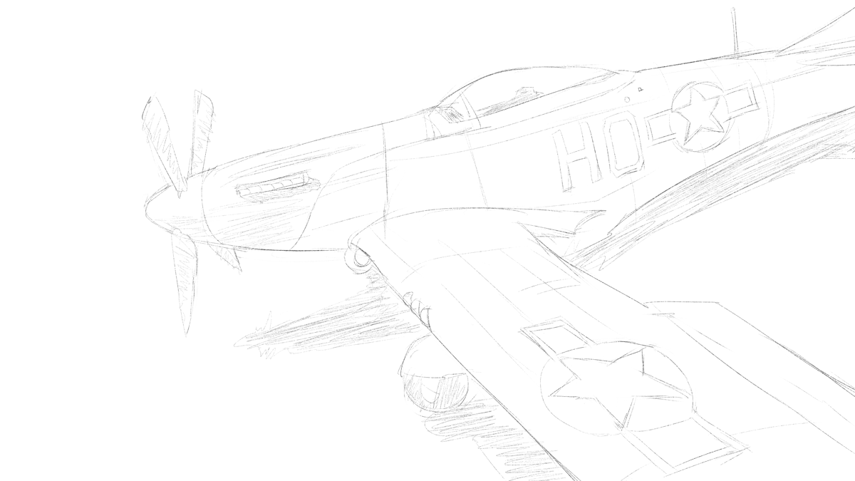タミヤの傑作機シリーズ No.040 アメリカ軍 P-51D マスタング スケッチ