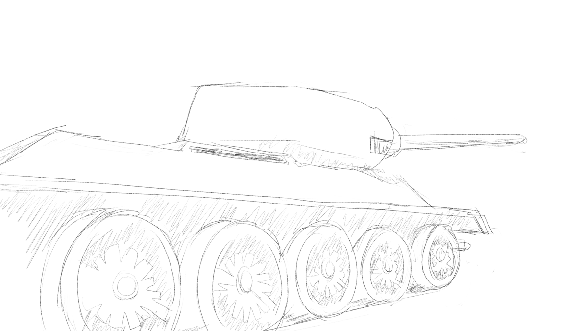 ドラゴンの DR6066 ソ連軍 T-34/85 Mod.1944 スケッチ