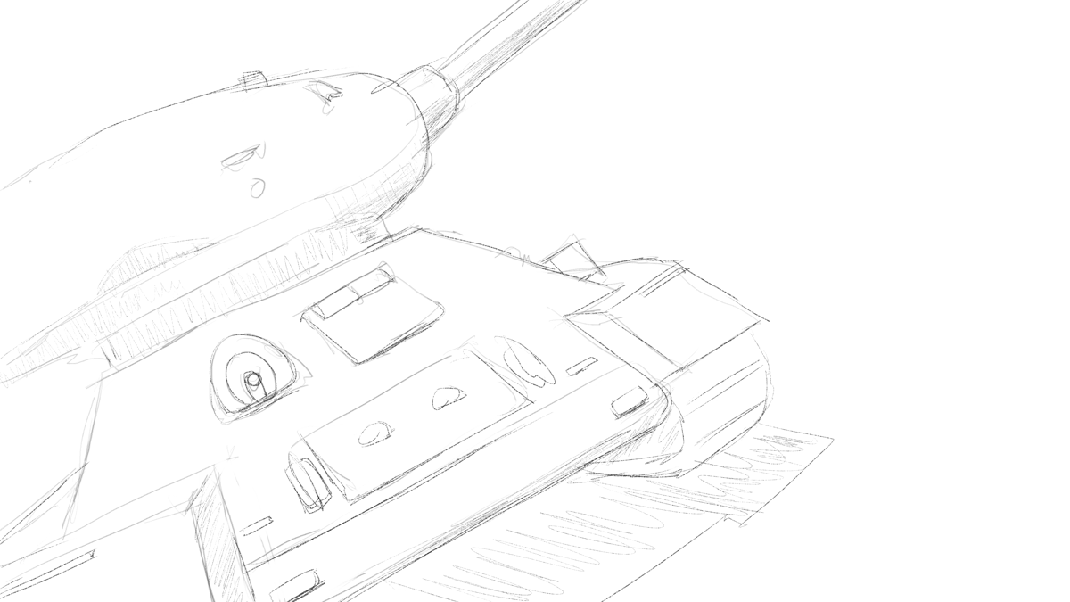 ドラゴンの DR6066 ソ連軍 T-34/85 Mod.1944 スケッチ
