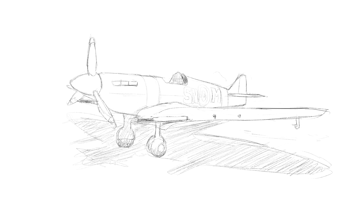 タミヤの傑作機シリーズ No.033 イギリス軍 スピットファイア Mk.Vb スケッチ