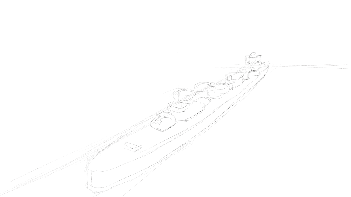 タミヤの1/700 ウォーターラインシリーズ No.408 日本海軍駆逐艦 敷波 スケッチ