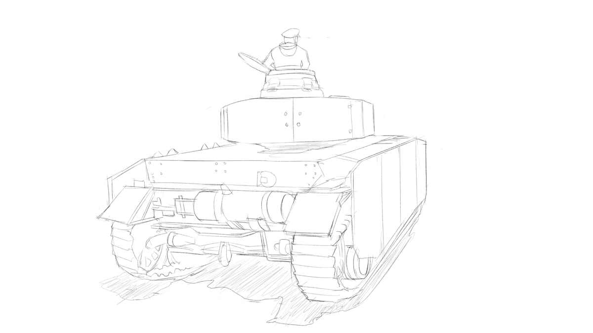 タミヤのミリタリーミニチュアシリーズ  ドイツ４号戦車H型(初期型) スケッチ