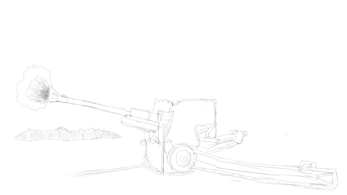 タミヤのミリタリーミニチュアシリーズ  No.005 イギリス陸軍 ６ポンド対戦車砲 スケッチ